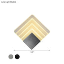 GobekUsa Square LED Wall Sconce - 5.5/8" Width, Acrylic Light, Aged Silver/Black Finish