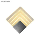GobekUsa Square LED Wall Sconce - 5.5/8" Width, Acrylic Light, Aged Silver/Black Finish