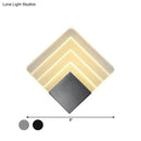GobekUsa Square LED Wall Sconce - 5.5/8" Width, Acrylic Light, Aged Silver/Black Finish