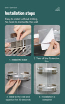 GobekUsa Modern Aluminum Bathroom Corner Caddy Shelf