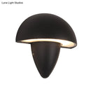 GobekUsa Modern Aluminum Mushroom Design Wall Sconce LED Black Lamp for Porch, Warm/White Lighting