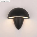 GobekUsa Modern Aluminum Mushroom Design Wall Sconce LED Black Lamp for Porch, Warm/White Lighting