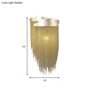 GobekUsa Modern Aluminum Tassel Wall Sconce with 3 Lighting Options in Silver/Gold for Bedside
