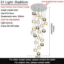 GobekUsa Crystal LED Ceiling Chandelier for Living Room, Bedroom, Dining, and Kitchen