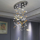 GobekUsa Crystal Dining Chandelier: Elegant Stone Decorative Lighting for Living Room