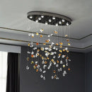 GobekUsa Crystal Dining Chandelier: Elegant Stone Decorative Lighting for Living Room
