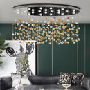 GobekUsa Crystal Dining Chandelier: Elegant Stone Decorative Lighting for Living Room