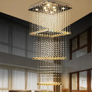 GobekUsa Crystal Teardrop Stairwell Chandelier - Luxury Lighting for Hotel Stairs