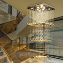 GobekUsa Crystal Teardrop Stairwell Chandelier - Luxury Lighting for Hotel Stairs