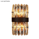 GobekUsa Modern Crystal Wall Sconce Light - Black Cylinder Block Fixture (2/4 Lights)