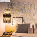 GobekUsa Modern Crystal Wall Sconce Light - Black Cylinder Block Fixture (2/4 Lights)