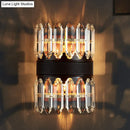 GobekUsa Modern Crystal Wall Sconce Light - Black Cylinder Block Fixture (2/4 Lights)