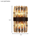 GobekUsa Modern Crystal Wall Sconce Light - Black Cylinder Block Fixture (2/4 Lights)