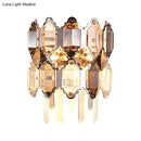 GobekUsa Modern Crystal 2-Bulb Wall Sconce in Silver for Staircase