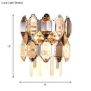 GobekUsa Modern Crystal 2-Bulb Wall Sconce in Silver for Staircase