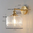 GobekUsa Clear Glass LED Wall Sconce, Modern Rotating Bedside Lamp with Pull Chain & Copper Socket