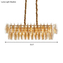 GobekUsa Modern Amber Crystal Oval Island Lamp - 6 Heads Dining Room Hanging Light Fixture