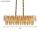 GobekUsa Modern Amber Crystal Oval Island Lamp - 6 Heads Dining Room Hanging Light Fixture
