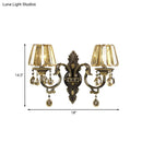 GobekUsa Modern Amber Crystal Teardrop Sconce Light Wall Mounted Lighting - Set of 2 Bulbs for Living Room