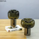 GobekUsa Dark Glass Vase for Desk Decor, Creative Hydroponics Floral Ornaments