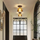 GobekUsa Copper Wood LED Ceiling Lamp Modern Indoor Lighting Fixtures