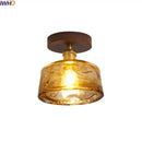 GobekUsa Copper Wood LED Ceiling Lamp Modern Indoor Lighting Fixtures