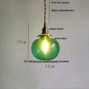 GobekUsa Amber Glass Ball LED Pendant Light, Modern Nordic Hanging Lamp for Home Decor