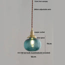 GobekUsa Amber Glass Ball LED Pendant Light, Modern Nordic Hanging Lamp for Home Decor