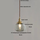 GobekUsa Amber Glass Ball LED Pendant Light, Modern Nordic Hanging Lamp for Home Decor