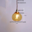 GobekUsa Amber Glass Ball LED Pendant Light, Modern Nordic Hanging Lamp for Home Decor