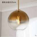 GobekUsa Glass Ball LED Pendant Light: Modern Silver Gold Nordic Kitchen Decor