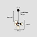 GobekUsa Glass Ball Pendant Lamp: Modern Industrial Loft Iron Luminaria Light