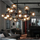 GobekUsa Glass Ball Pendant Lamp: Modern Industrial Loft Iron Luminaria Light