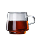 Modern amber glass coffee mug with black rim for kitchen dining room by Decorbites