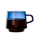 Modern amber glass coffee mug with black rim for kitchen dining room by Decorbites