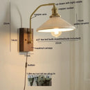 GobekUsa Glass Copper LED Wall Lamp Modern Stair Light Fixtures applique murale