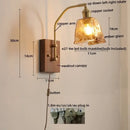 GobekUsa Glass Copper LED Wall Lamp Modern Stair Light Fixtures applique murale