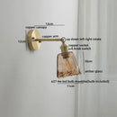 GobekUsa Glass Copper LED Wall Lamp with Knob Switch for Modern Home Decor