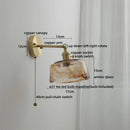 GobekUsa Glass Copper LED Wall Lamp with Knob Switch for Modern Home Decor