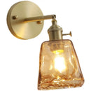 GobekUsa Glass Copper LED Wall Lamp with Knob Switch for Modern Home Decor