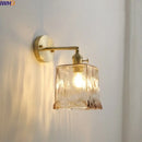 GobekUsa Glass Copper LED Wall Lamp with Knob Switch for Modern Home Decor