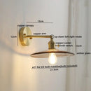 GobekUsa Glass Copper LED Wall Lamp with Knob Switch for Modern Home Decor