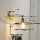 GobekUsa Glass Copper LED Wall Lamp with Knob Switch for Modern Home Decor