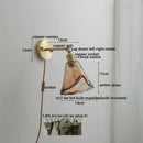 GobekUsa Glass Copper LED Wall Lamp with Knob Switch for Modern Home Decor