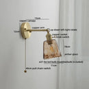 GobekUsa Glass Copper LED Wall Lamp with Knob Switch for Modern Home Decor