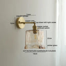 GobekUsa Glass Copper LED Wall Lamp with Knob Switch for Modern Home Decor