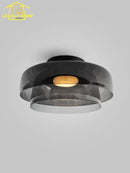 GobekUsa Glass LED Ceiling Light in Amber/Gray/Green - Modern Indoor Lighting for Various Spaces