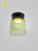 GobekUsa Glass LED Ceiling Light in Amber/Gray/Green - Modern Indoor Lighting for Various Spaces