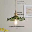 GobekUsa Amber Glass LED Pendant Lamp with Walnut Wood Accent - Modern Nordic Hanging Light