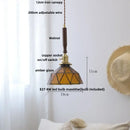 GobekUsa Amber Glass LED Pendant Light, Nordic Modern Design, Walnut Wood, Dining Living Room Lighting